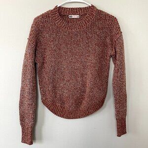 SO orange white pepper design pullover crewneck knit sweater cropped size small